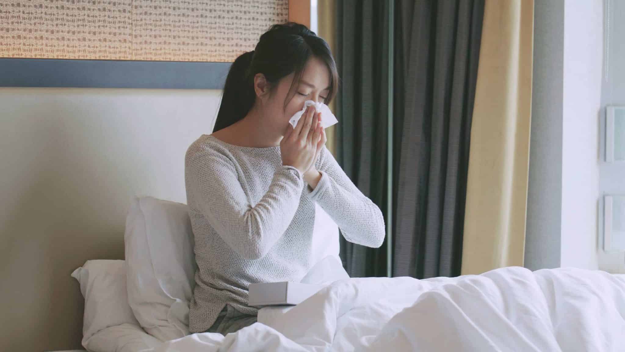 Sneezing in bed asthma allergies