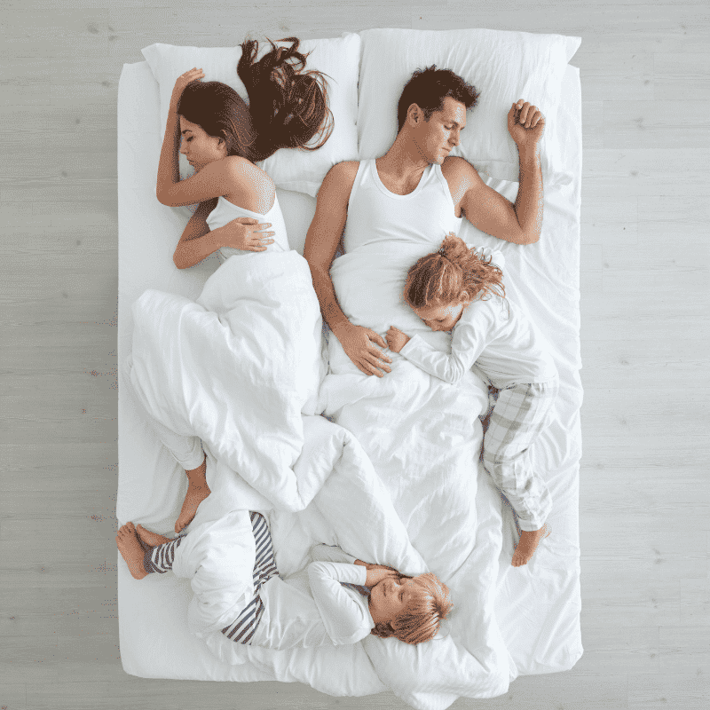 Family in bed