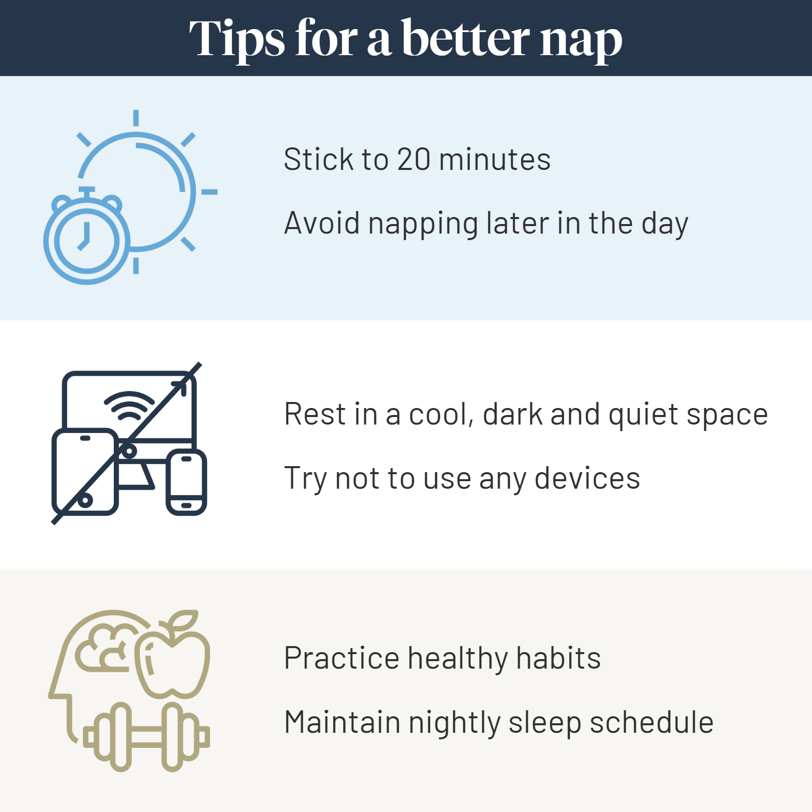 Tips for napping