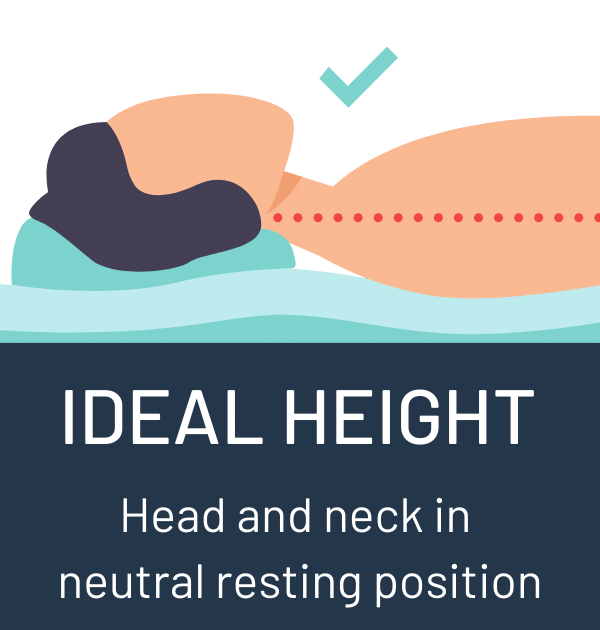 Sleep on back pillow ideal height