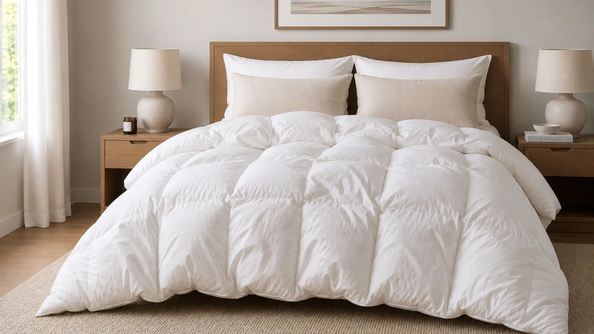 Duvet on bed without the cover